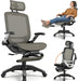 Ergonomic Office Chair with Footrest – High Back Executive Mesh Desk Chair for Corporate & Home, 135° Recline Task Computer Chair with Flip-Up Arms, Wide Seat, Class-4 Cylinder, 300 LBS - GY01BC-FT