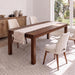 Dining Table for 6, Farmhouse Rectangular Kitchen Table, Walnut Wood