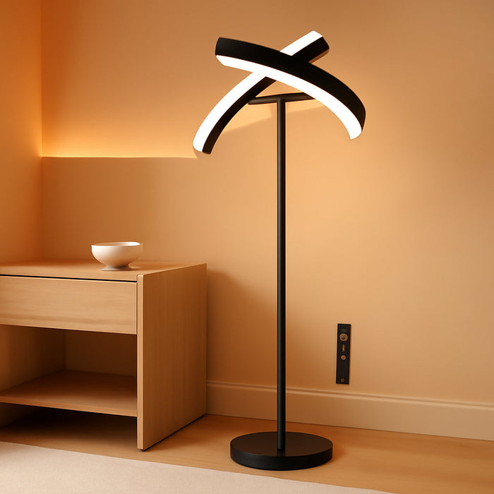 Floor Lamps for Living Room, 28W/1600LM Bright LED Floor Lamp with Remote & 2 Rotatable Lights, 74" Dimmable Tall Standing Lamp, Modern Reading Torchiere Corner Lamp for Bedroom Office, Black