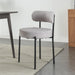 Modern Dining Room Chairs, Mid-Century round Upholstered Boucle Kitchen Dining Chairs with Black Metal Legs (4, Grey)