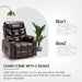 Large Power Lift Recliner for Elderly Heavy Duty Faux Leather Electric Lift Chair with Heated Vibration Massage in Brown