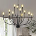 Black 36Inch 12Light Chandelier For Entryway Hallway