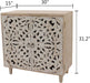 Handcrafted Oak Wood Cabinet With Floral Embellishments