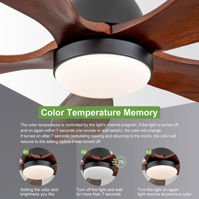 52Inch EnergySaving SolidWood Ceiling Fan Remote Lights