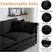 Luxury 3 Piece Sofa Set, 2 Pieces of Single Sofa and 1 Piece of 3 Seater Sofa, Modern Chenille Comfy Cloud Couches Set with 7 Pillows for Living Room Office, Black