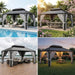 16'X12' Hardtop Gazebo, Update Aluminum Frame Gazebo with Galvanized Steel Double Roof, Outdoor Pergola with Curtain and Net, Backyard Canopy for Garden, Deck, Gray and Black