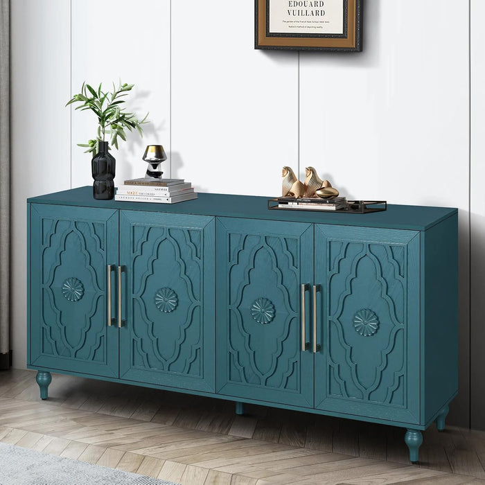 Sideboard Buffet Credenza 63" W Wooden Accent Cabinet with Storage