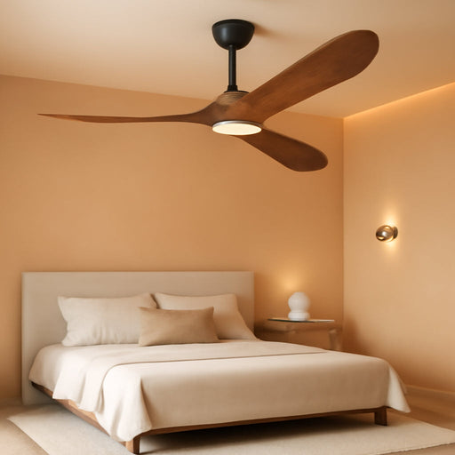 60 Inch Wooden Ceiling Fan Dimmable Lighting