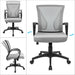 Office Chair Mid Back Swivel Lumbar Support Desk Chair, Computer Ergonomic Mesh Chair with Armrest (Gray)