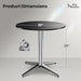 30” round Metal Bistro Table, Outdoor Small End Table for 2-4, All-Weather Modern Dining Side Furniture for Patio, Deck, Yard, Porch, Balcony - Black
