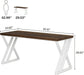 Modern Walnut/White 55" Heavy Duty Computer Desk, Study & Work Desk, 23.6"D X 55.1"W X 29.5"H, Z-Shaped Metal Legs, 330 Lbs Capacity