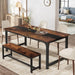 Tribesigns 71"X31.5" Dining Table, Industrial Kitchen Table for 6-8 Person, Rectangular Dinner Table for Dining Room Kitchen Living Room, with Heavy Duty Metal Legs, Brown