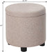 Designs4Comfort round Accent Storage Ottoman with Reversible Tray Lid