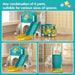 9-In-1 Toddler Slide, Bus-Themed Baby Slide and Climber Playset with Basketball Hoop, Ring-Toss, Car Playhouse, Kids Indoor and Outdoor Playground