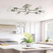 Brushed Nickel 8Light Semi Flush Ceiling Chandelier