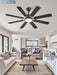 52 Inch Ceiling Fan with Light and Remote, 8 Blades Ceiling Fans with 20W LED Light, Quiet DC Motor, 6 Speeds, Stepless Color Temperature Change & Dimmable, for Bedroom Living Room, Black