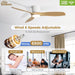 52 Inch Smart Ceiling Fan with Lights, Modern Low Profile Flush Mount Ceiling Fan with 6500CFM, Compatible with Alexa/Google/App, 3 ABS Blade, Dimmable Timer Reversible DC Motor, ETL, ABS