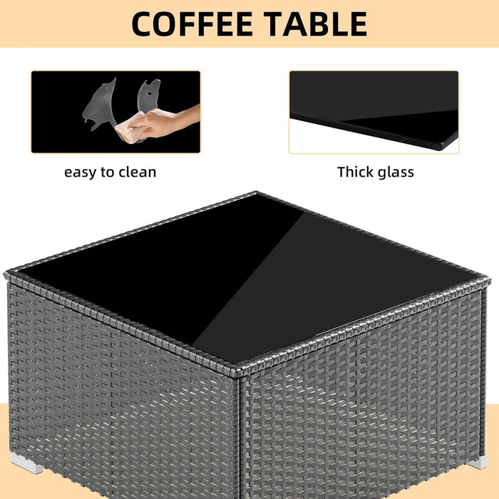 Patio Furniture Set, All-Weather Outdoor Sectional Patio Furniture Set Including 7-Seated Sofa, for Any Patio,Blue