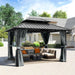 10x12 Aluminum Gazebo With Gray DoubleGalvanized Roof