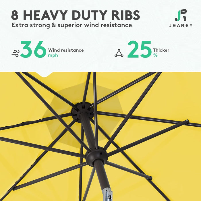 10 Ft Outdoor Patio Umbrella W/Tilt and Crank, Yellow