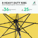 10 Ft Outdoor Patio Umbrella W/Tilt and Crank, Yellow