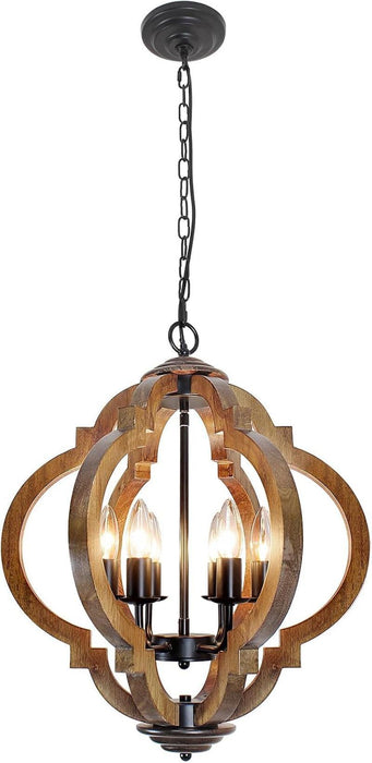Farmhouse Chandelier for Dining Room, 6-Light Easy Install Rustic Chandelier over Kitchen Table. French Country Farmhouse Light Fixture for Entryway, Foyer, Bedroom & Living Room