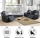 Bonded Leather Reclining Sofa Set with Cup Holders and Storage Console