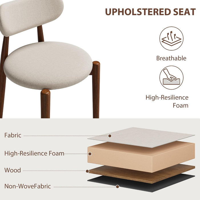 Modern Wooden Dining Chairs Set of 4, Upholstered Kitchen Chairs