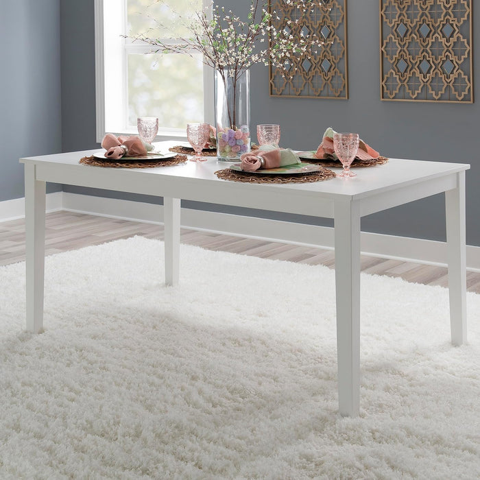 Elegant White Sixty Inch Contemporary Dining Table