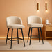 26" Counter Height Bar Stool Set of 2,Linen Fabric Upholstered Barstools with Footrest,Metal Frame,360° Swivel Barstools for Kitchen Island, Home Bar & Breakfast Nook,Beige