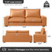 Faux Leather Loveseat Sofa 71Inch Brown SolidWoodenFrame