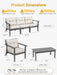 5 Seats HDPE Patio Conversation Sets, Outdoor Patio Furniture Set