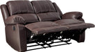 Brown Faux Leather Recliner Loveseat