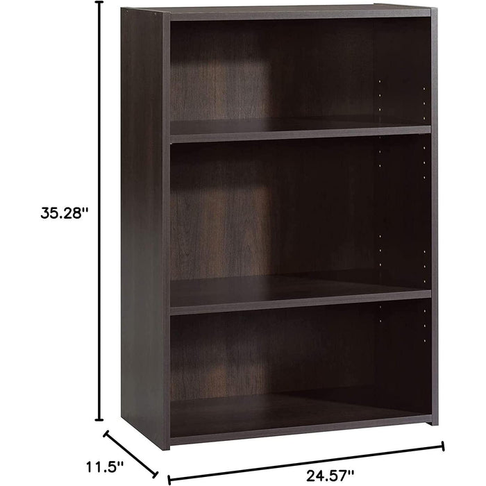 Cinnamon Cherry Bookcase with 3 Shelves