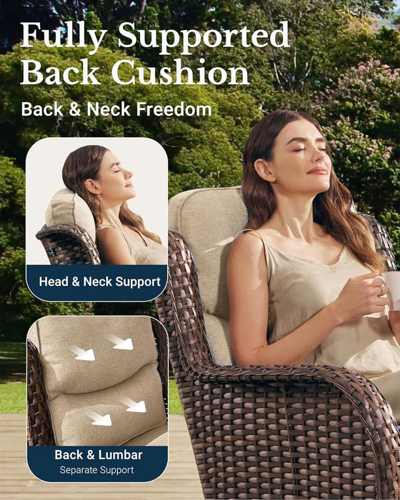 Luxury Outdoor Patio Furniture Set with 6-Inch Thick Cushions