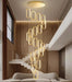 20 Ring Modern Chandelier Glam Chandelier LED Dimmable for Staircase Enterway Ceiling Chandeliers for Villa Foyer Living Room Gold