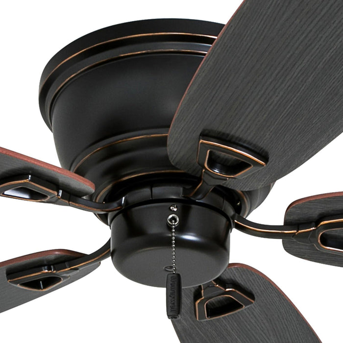 Ceiling Fans Glen Alden, 52 Inch Classic Flush Mount Indoor Ceiling Fan with No Light, Pull Chain, Quick-2-Hang Dual Finish Blades, Reversible Motor - 50516-01 (Oil Rubbed Bronze)