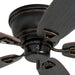 Ceiling Fans Glen Alden, 52 Inch Classic Flush Mount Indoor Ceiling Fan with No Light, Pull Chain, Quick-2-Hang Dual Finish Blades, Reversible Motor - 50516-01 (Oil Rubbed Bronze)