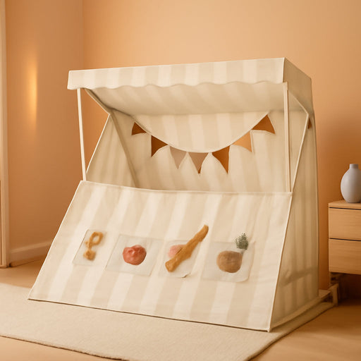 Kids Play Tent 2 in 1 with Padded Mat and Lights, Large Kids Playhouse with 2 Doors & 4 Windows, Indoor & Outdoor, Christmas Toddler Tent