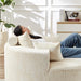 55 Inch Beige Chenille Accent Armchair Upholstered