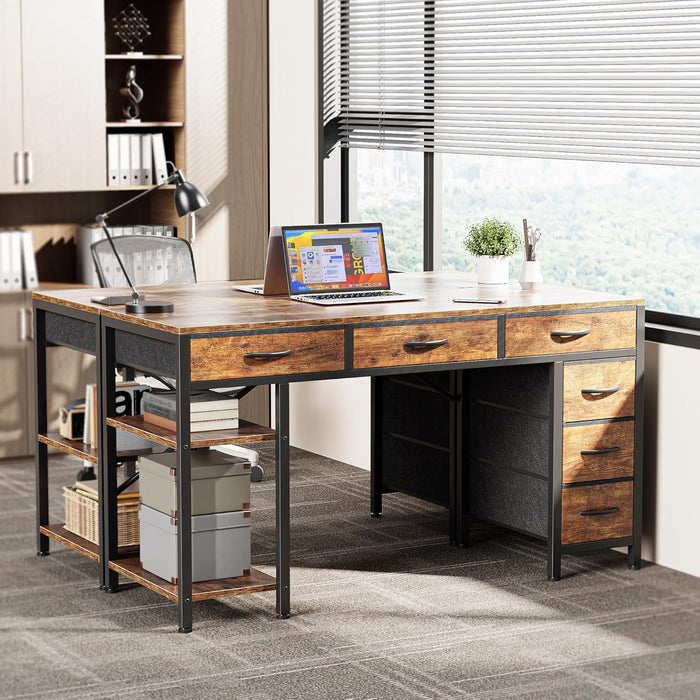 Rustic Brown 47 Inches Corner Desk StorageSolutions