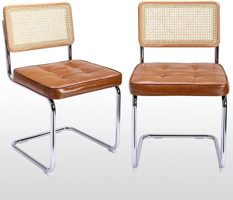 Natural Rattan Dining Chairs Set of 2, Modern Cesca Kitchen Chair
