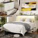 Rustic White Queen Size Murphy CabinetBed USBCharging