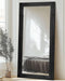 76x34 Floorstanding Mirror With Black Hardwood Frame