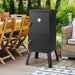 Outdoor Smoker with Double Doors, 2 Detachable Grill Netting Smoking Racks, Charcoal Pan & Water Pan, 4 Air Vents, Thermometer, Vertical Charcoal Smoker for Barbecue Camping Backyard Grill