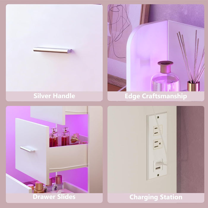 Executive Vanity Desk With Mirror RGB Illumination