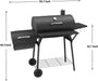 Charcoal Grill with Offset Smoker,Bbq Grills with Side Table,Outdoor Cooking with 714 Square Inches,Backyard Camping Picnics, Patio and Parties, Black by