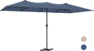 14FT Waterproof Patio Umbrella Outdoor Reversible Rectangular Large Market Umbrella