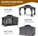 12'X14' Hardtop Gazebo, Permanent Patio Pavilion with Breathable Netting and Privacy Curtain for Dining Party, Grey