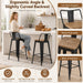 Metal Bar Stools Set of 4 Black Counter Stools with Back 26"